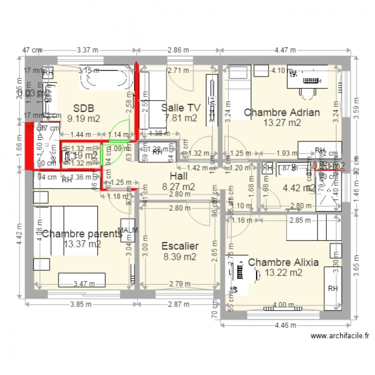 Moulin 1er étage 09 01. Plan de 0 pièce et 0 m2