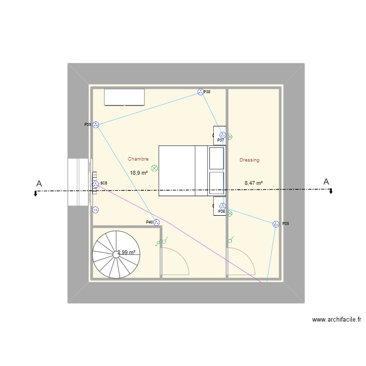 Maison Cédric 2ème étage Electricité. Plan de 0 pièce et 0 m2