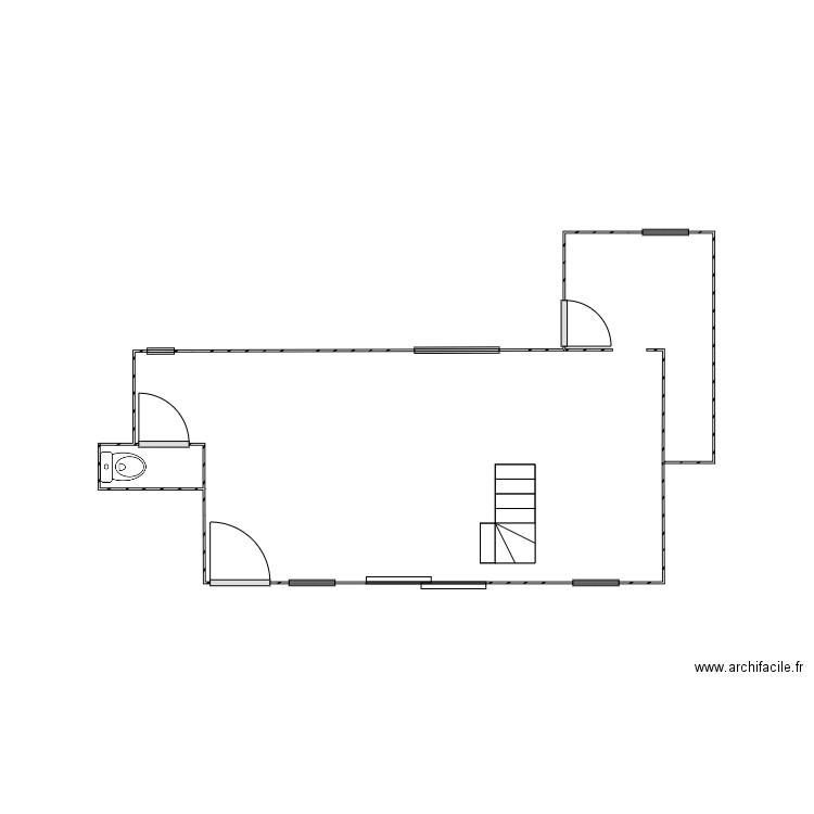 12 C2 rez. Plan de 2 pièces et 14 m2