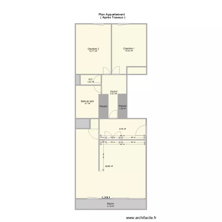 Appt lecour après tvx V02. Plan de Appt lecour après tvx V02. Plan de