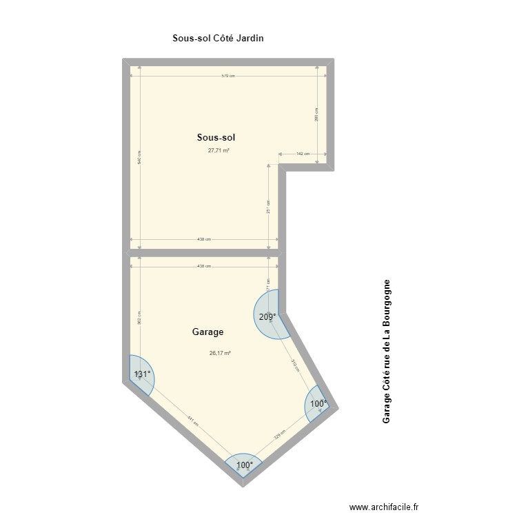 PINASA - Sous-sol et Garage. Plan de 2 pièces et 54 m2