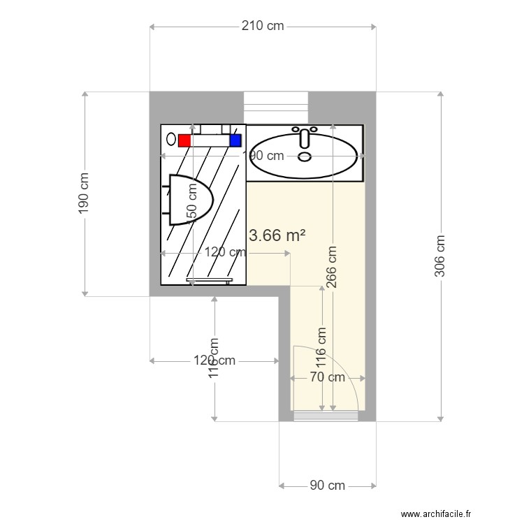 delorme villerest sdb apres. Plan de 0 pièce et 0 m2