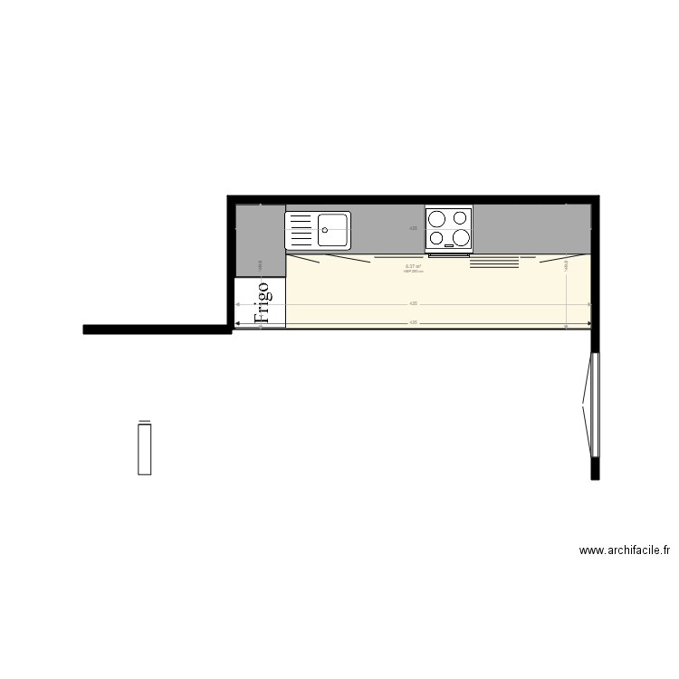 DAVID plan . Plan de 1 pièce et 6 m2