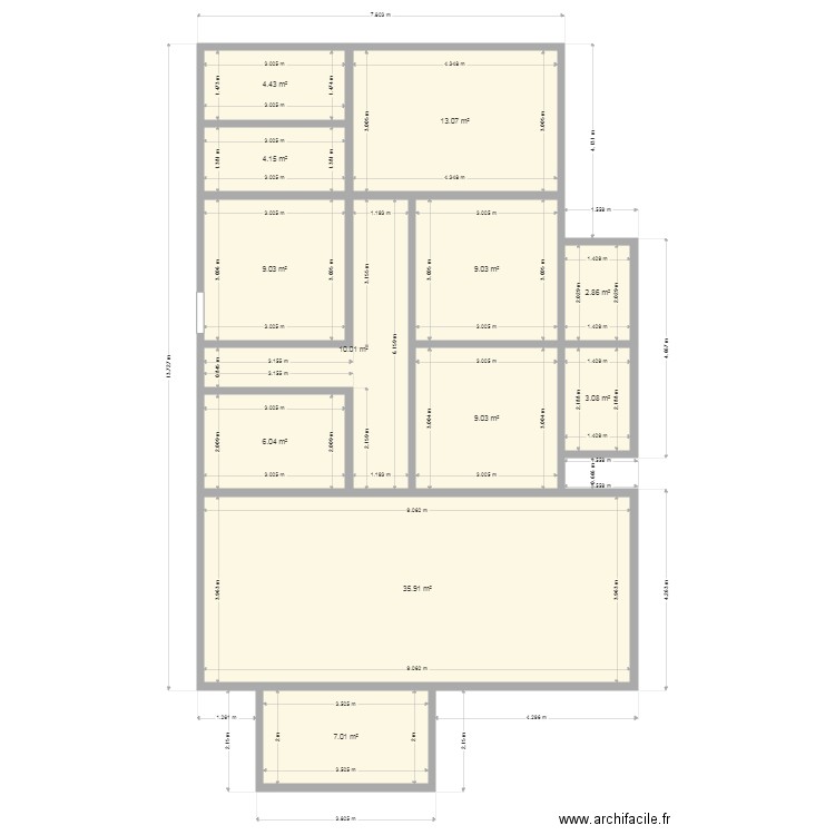 3ch. Plan de 0 pièce et 0 m2