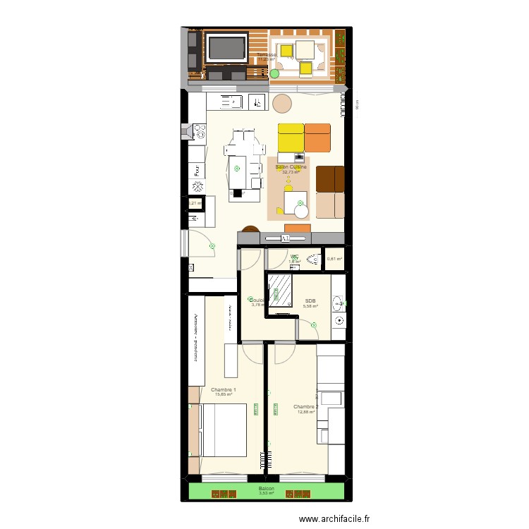 T3 Nogent sur Marne 10. Plan de 11 pièces et 88 m2