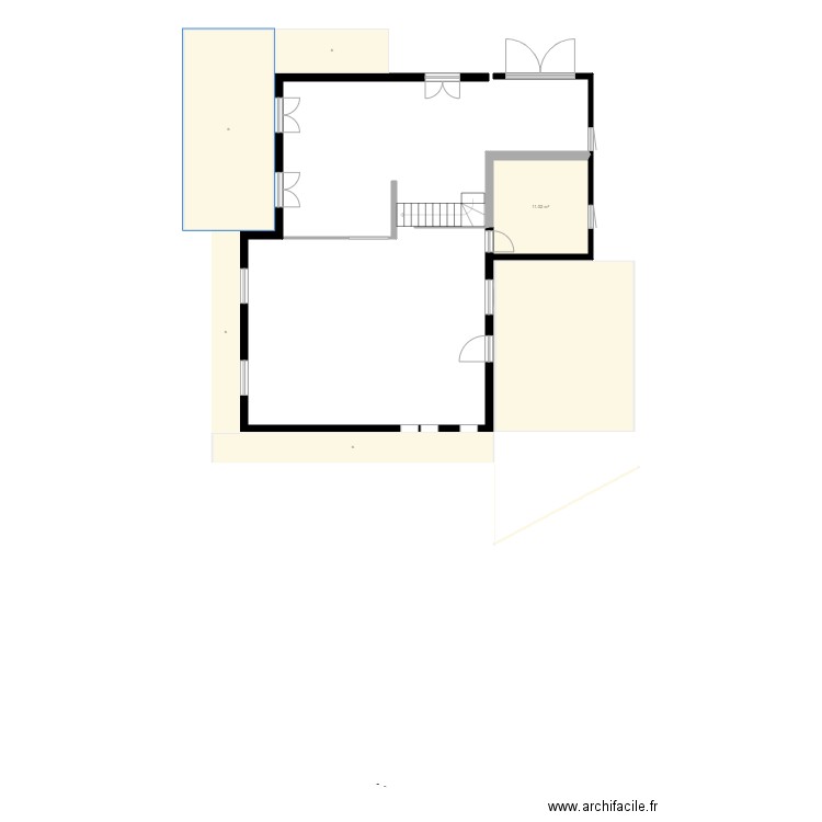 Aussevielle Projet Renov. Plan de 1 pièce et 11 m2