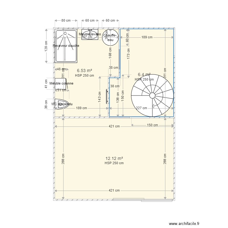 Salle de Douche RDC. Plan de 0 pièce et 0 m2