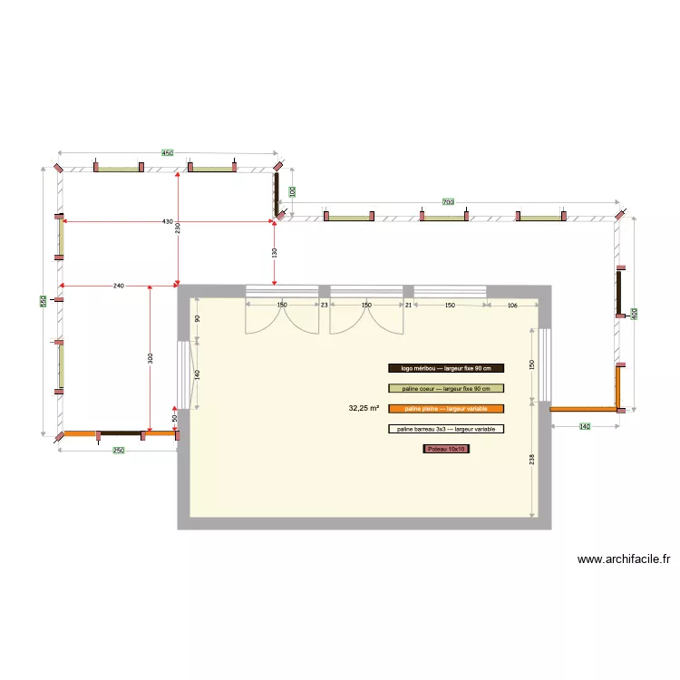 Balcon M&eacute;ribou v7. Plan de 