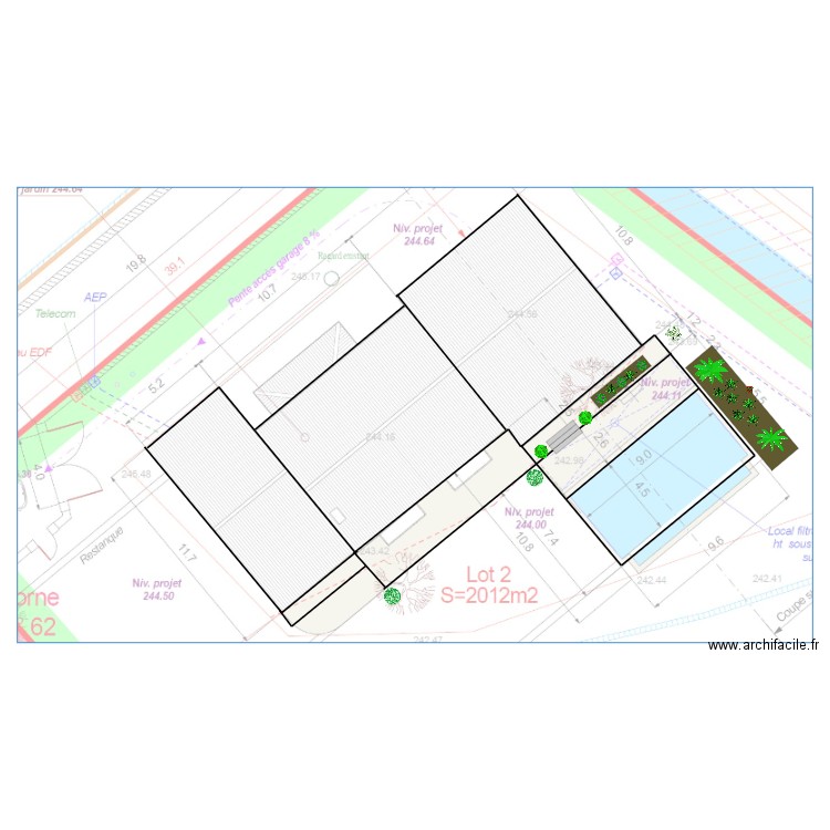 terrasse. Plan de 0 pièce et 0 m2