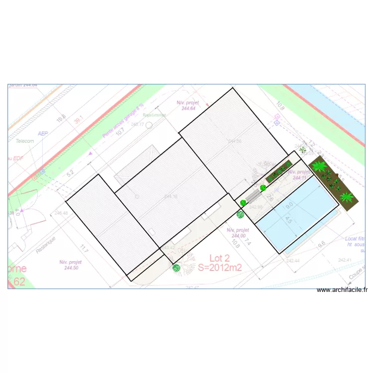 terrasse. Plan de terrasse. Plan de