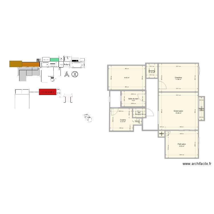 Appartement Eliane v2. Plan de 0 pièce et 0 m2