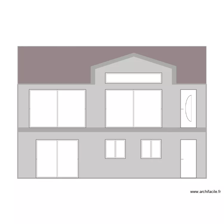 enfilade ouvertures vue ext&eacute;rieure. Plan de 