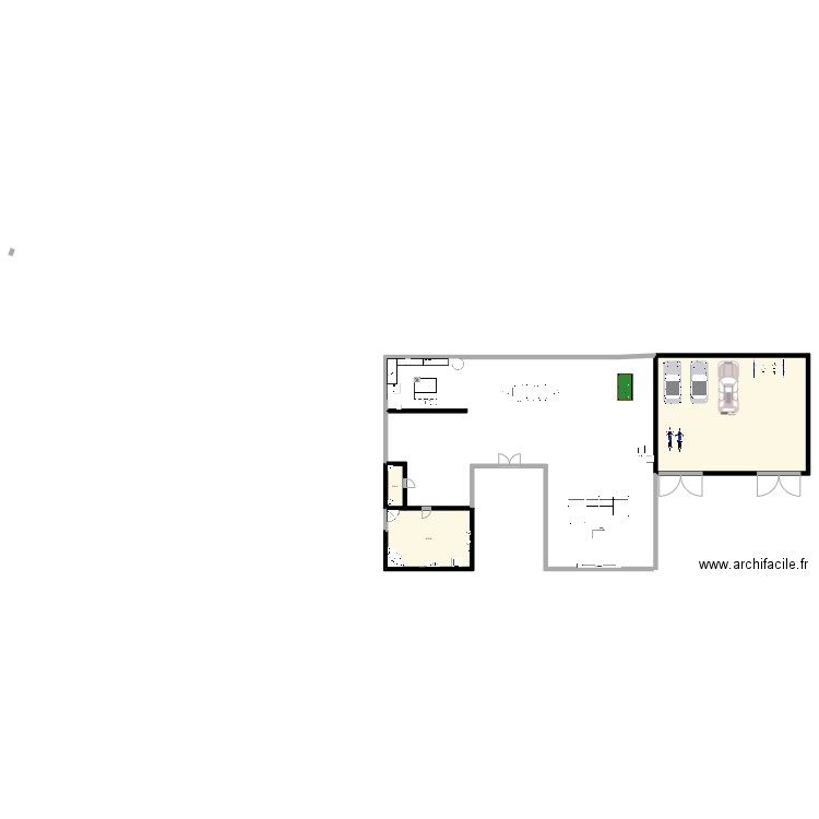 plan maison 2 . Plan de 3 pièces et 199 m2