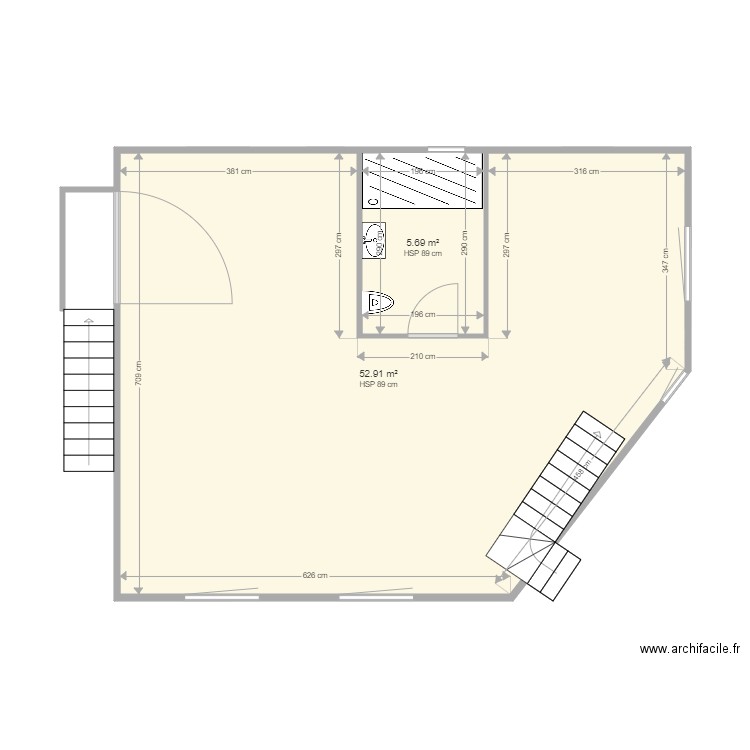 SINI TOIT. Plan de 18 pièces et 204 m2