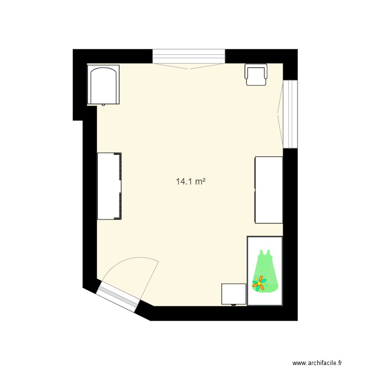 Plan 2D chambre 1. Plan de 0 pièce et 0 m2