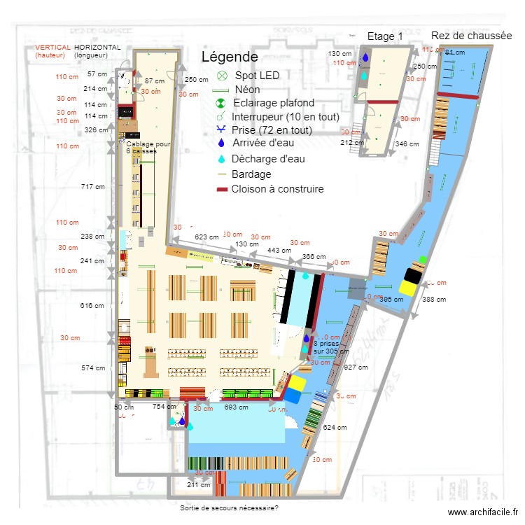 Auderghem -  Louis 3.2 - Mesures élec . Plan de 11 pièces et 735 m2