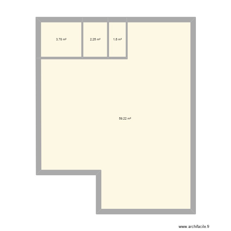 69510 new. Plan de 4 pièces et 67 m2