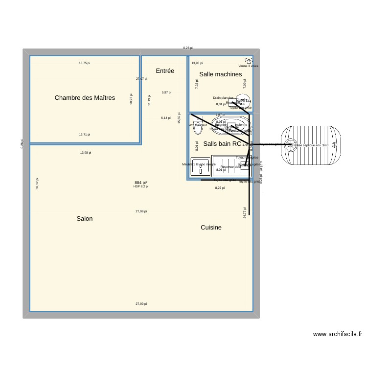 rez de chaussée. Plan de 0 pièce et 0 m2
