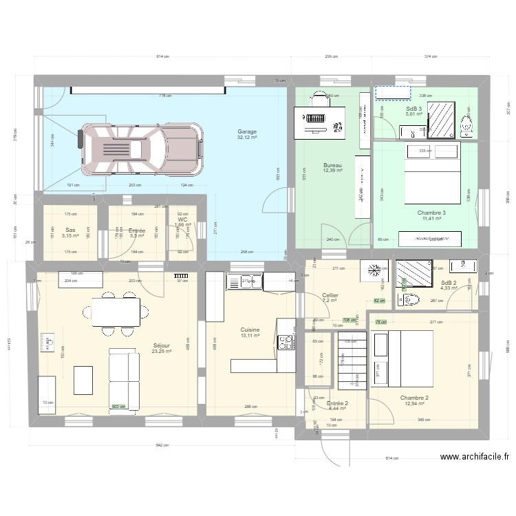 Cabrol extension 5 PROV. Plan de 16 pièces et 164 m2