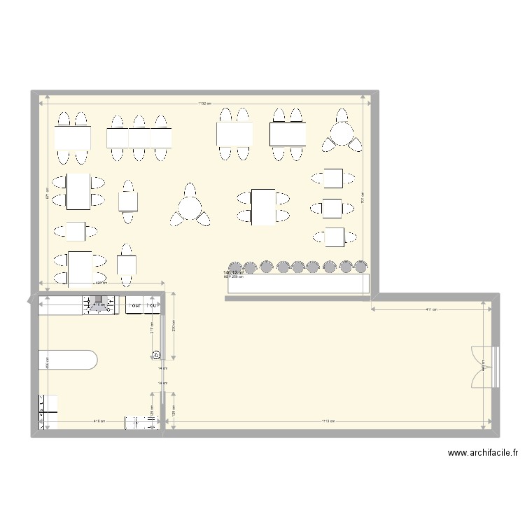 ccf . Plan de 1 pièce et 146 m2