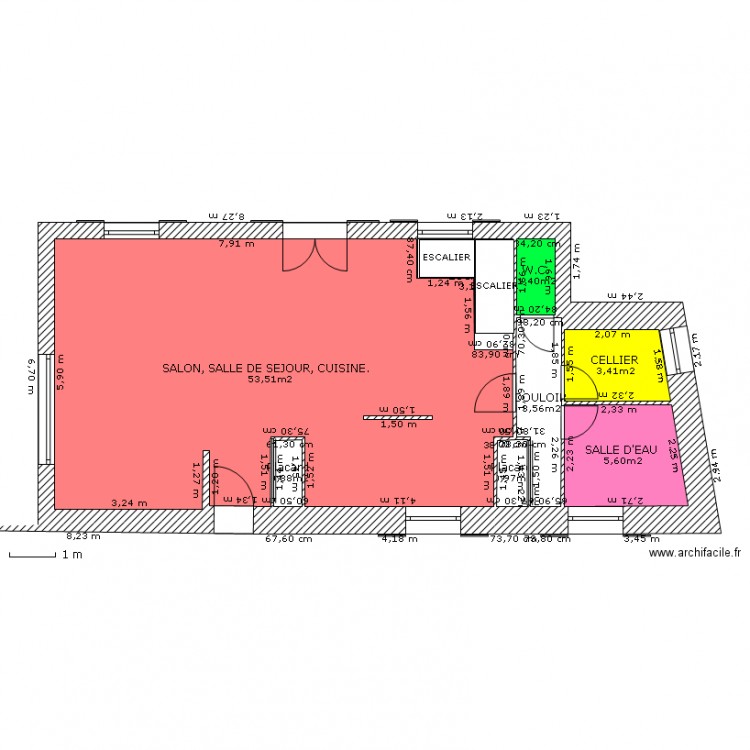 Projet rez-de-chaussée. Plan de 0 pièce et 0 m2