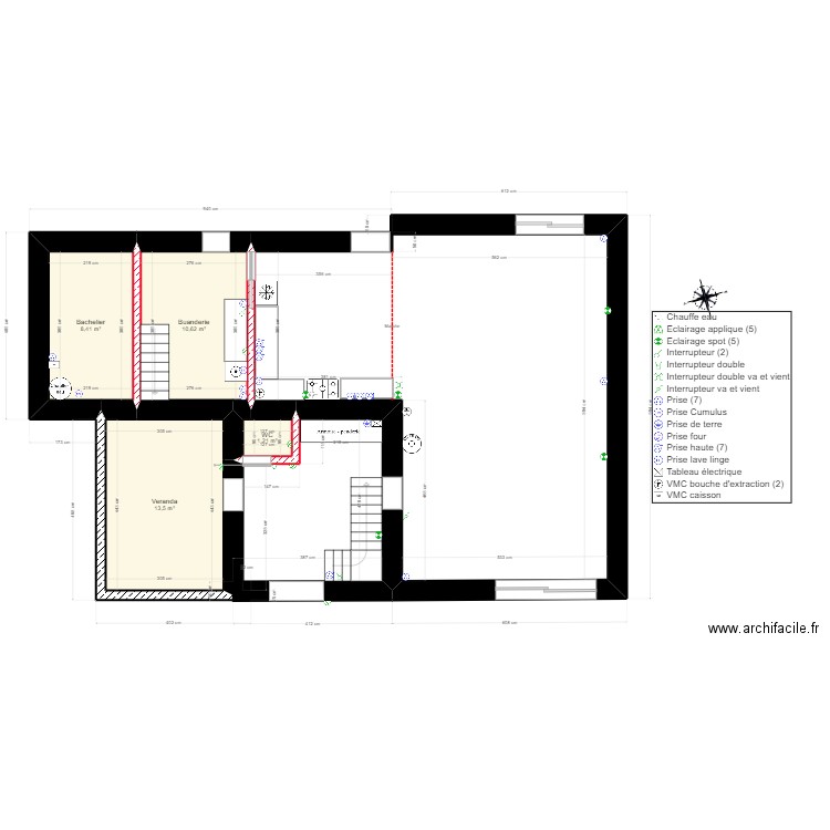 SXM LP RDC. Plan de 4 pièces et 34 m2