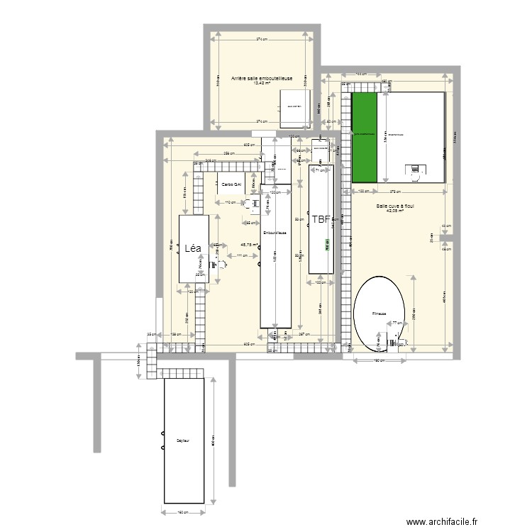 Salle embouteilleuse. Plan de 0 pièce et 0 m2