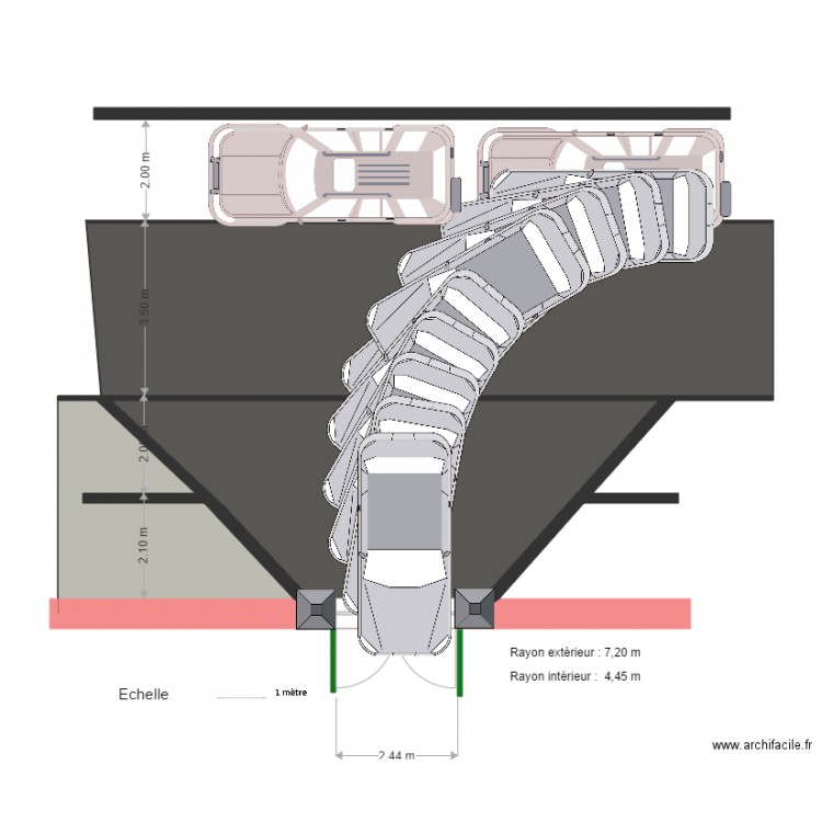 Giration pour entrer L450  l180 E 260 Pa 80 R600 bis. Plan de 0 pièce et 0 m2