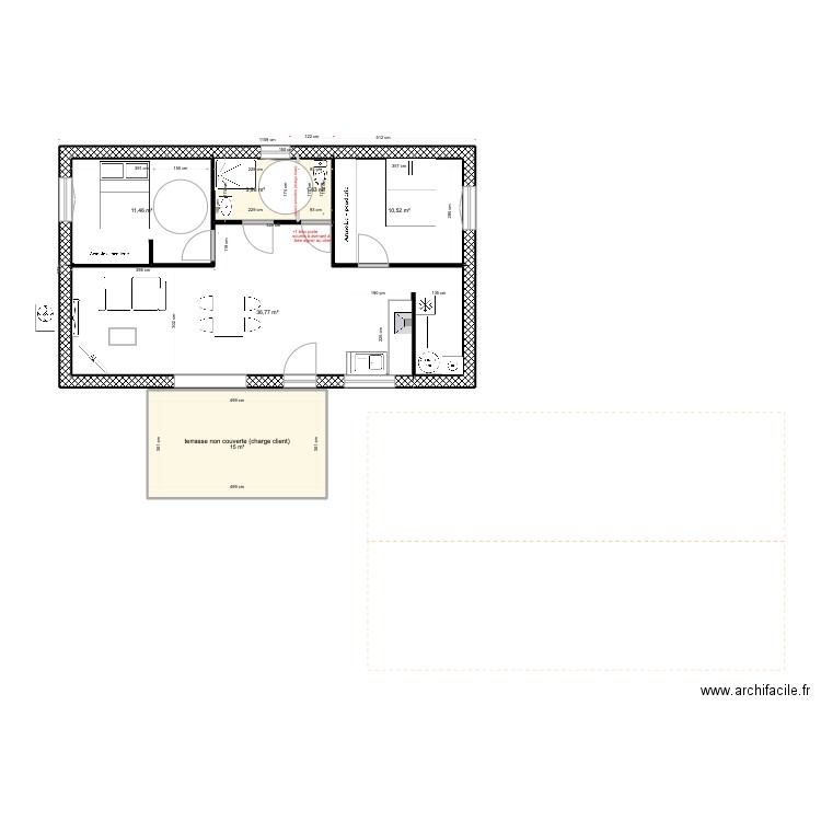 LACROIX. Plan de 6 pièces et 79 m2