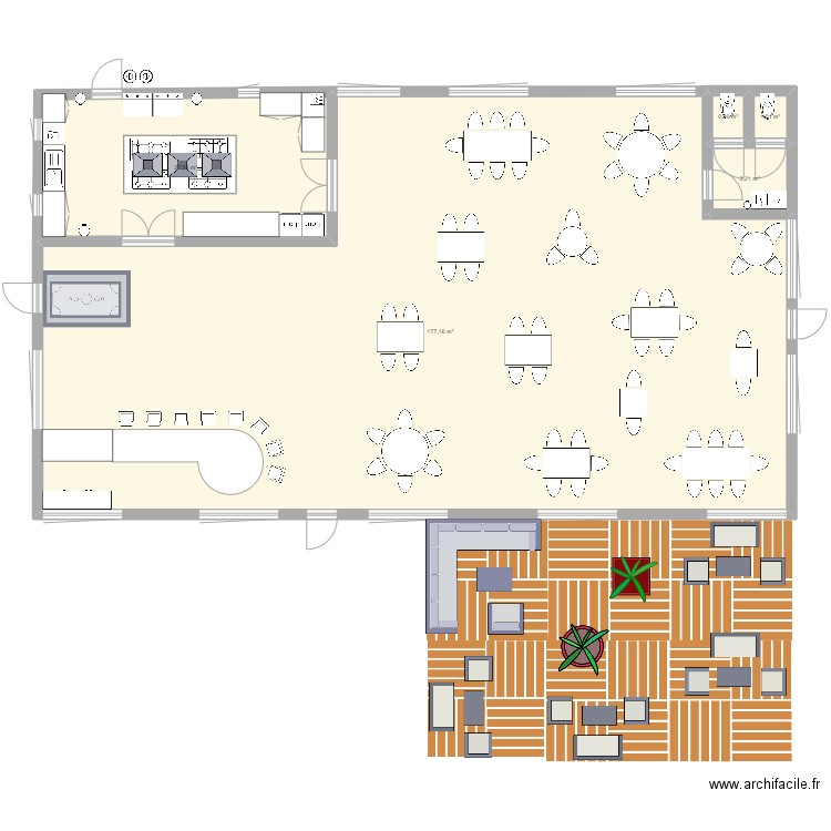 plan restaurant. Plan de 0 pièce et 0 m2