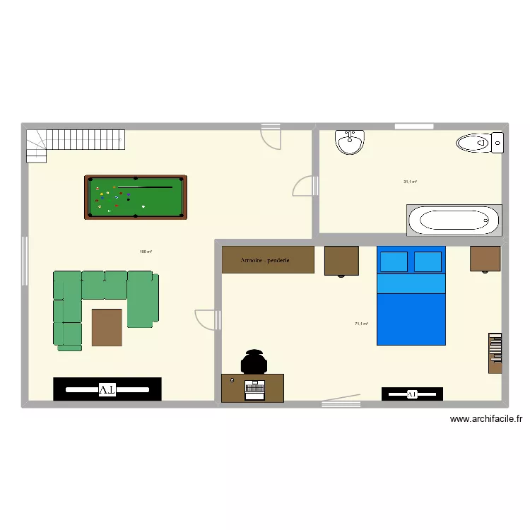 Maison. Plan de 3 et 202 m² Maison. Plan de 3 et 202 m²