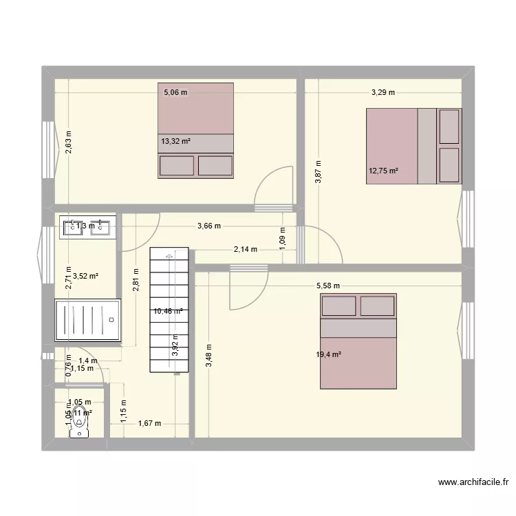 maison neuve cyprès ETAGE2. Plan de 6 et 61 m² maison neuve cyprès ETAGE2. Plan de 6 et 61 m²