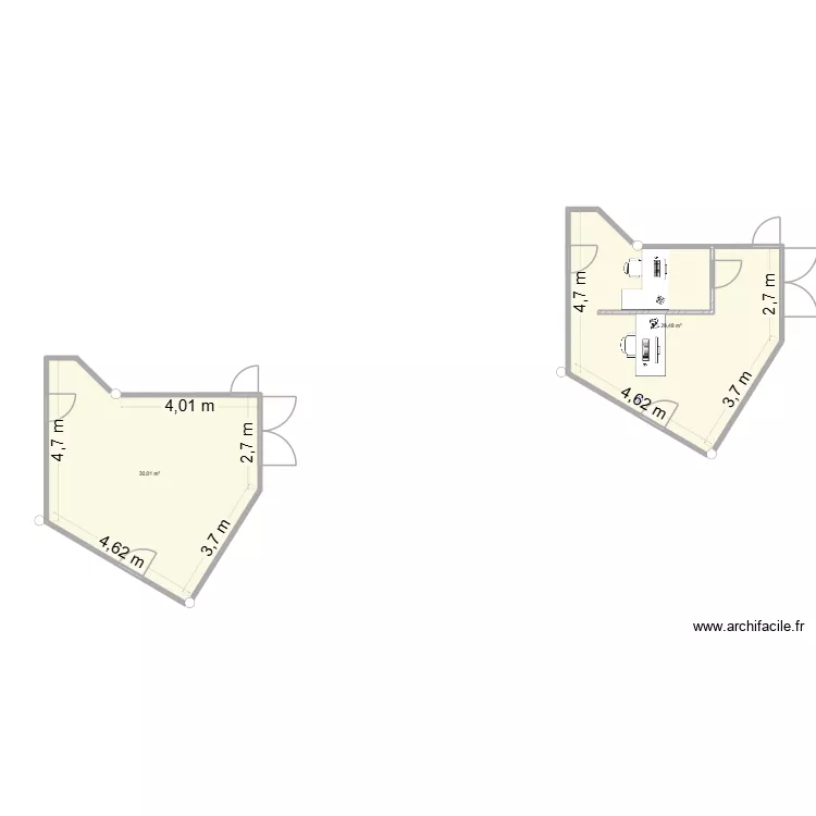 Plan accueil St péray. Plan de 2 et 59 m² Plan accueil St péray. Plan de 2 et 59 m²