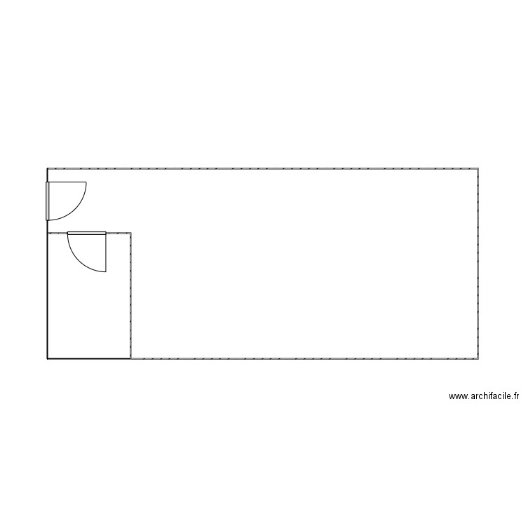 Forestell  magasin. Plan de 2 pièces et 36 m2