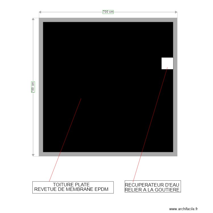 PLAN TOITURE . Plan de 1 pièce et 44 m2