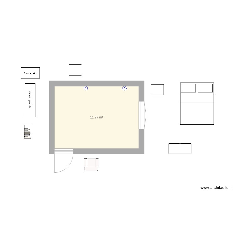 Chambre Parentale vide. Plan de 0 pièce et 0 m2