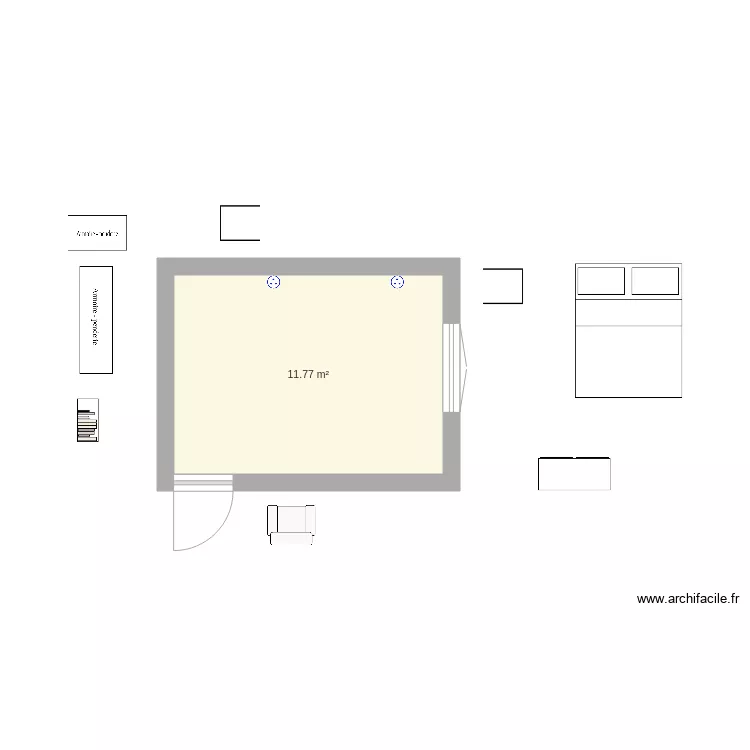Chambre Parentale vide. Plan de 