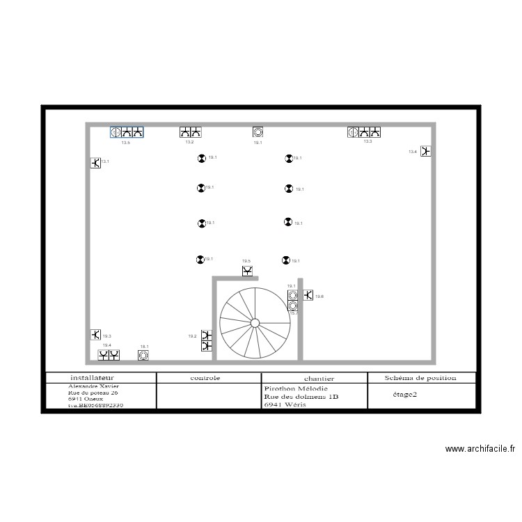 étage2 piromélo. Plan de 2 pièces et 112 m2