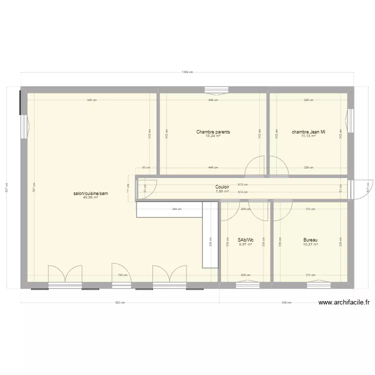 Plan d'orgon avec meuble et modifs. Plan de 