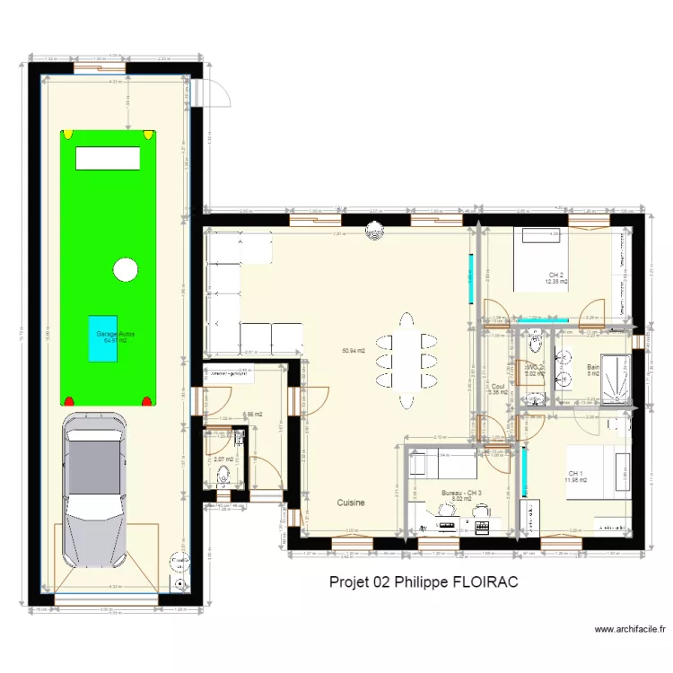 Projet Phil 02 Int Meubl&eacute; et Abrit CC. Plan de 