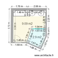 Salle de bain avec surfaces distinctes