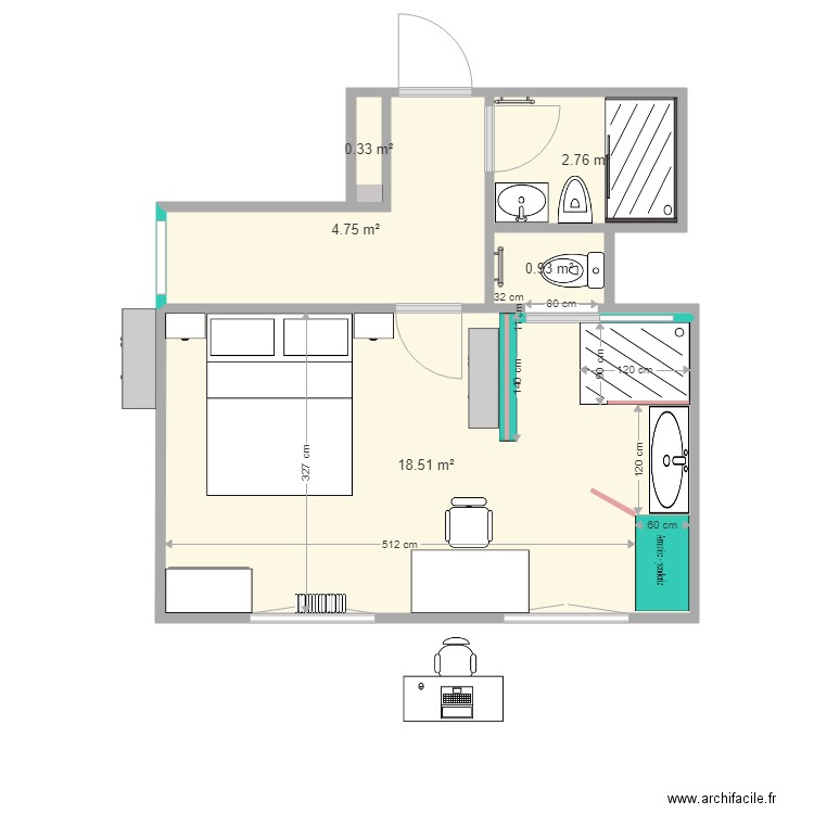 Chambre 3. Plan de 0 pièce et 0 m2