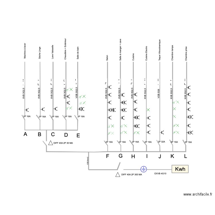 Szente Elec Unifilaire . Plan de 0 pièce et 0 m2