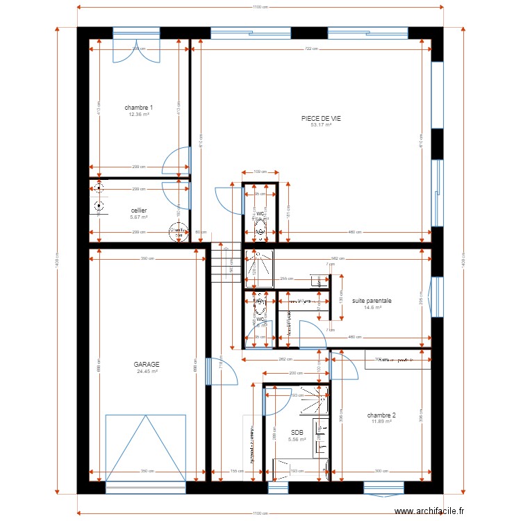 plan montjuzet. Plan de 9 pièces et 131 m2