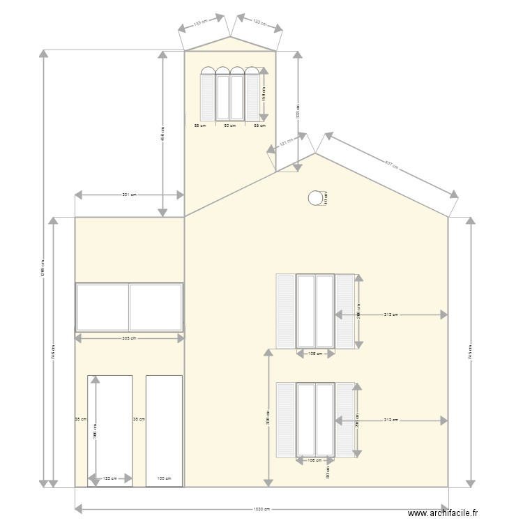 PLAN DE FACADE SUD. Plan de 0 pièce et 0 m2