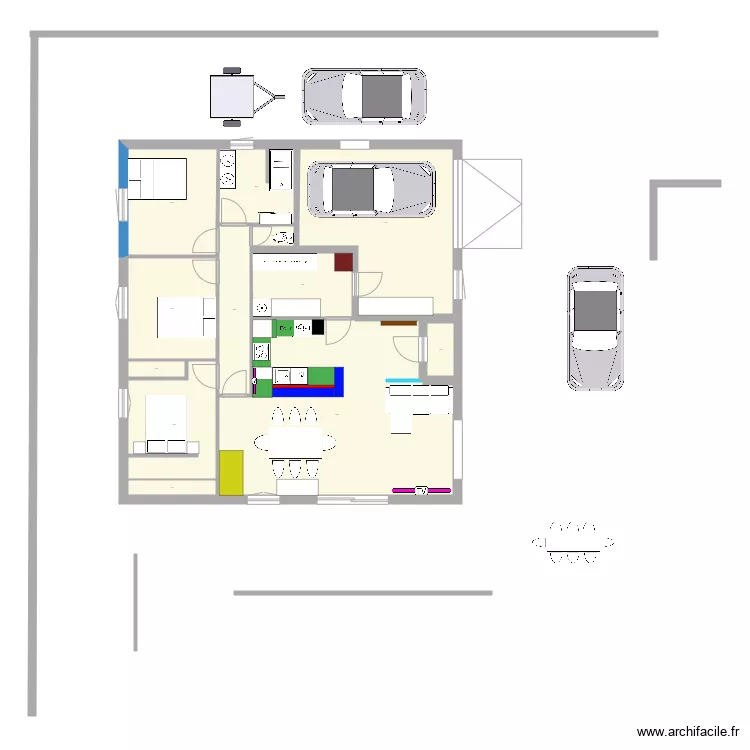test maison 95m&eacute;. Plan de 