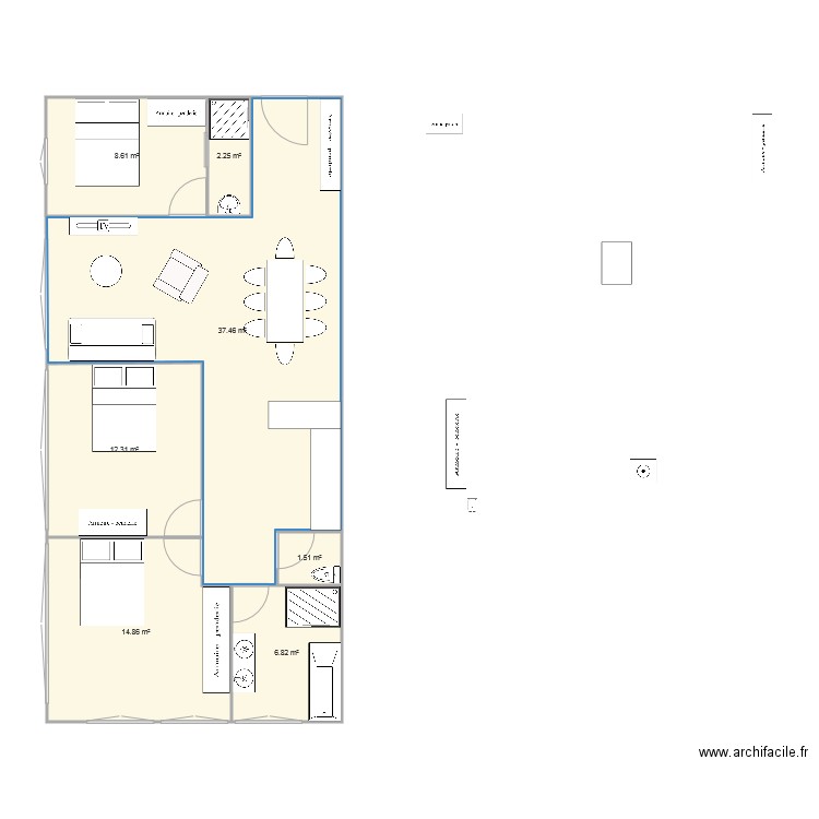 1er etage T4 3. Plan de 0 pièce et 0 m2