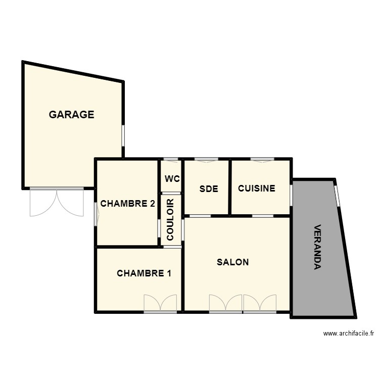 RACOUET. Plan de 7 pièces et 84 m2