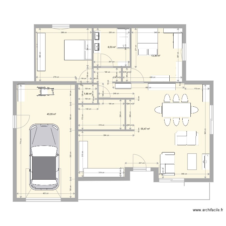 plan 1. Plan de 5 pièces et 122 m2