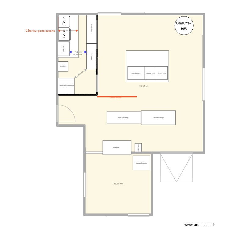 GAEC VERS LES CHAMPS. Plan de 3 pièces et 113 m2